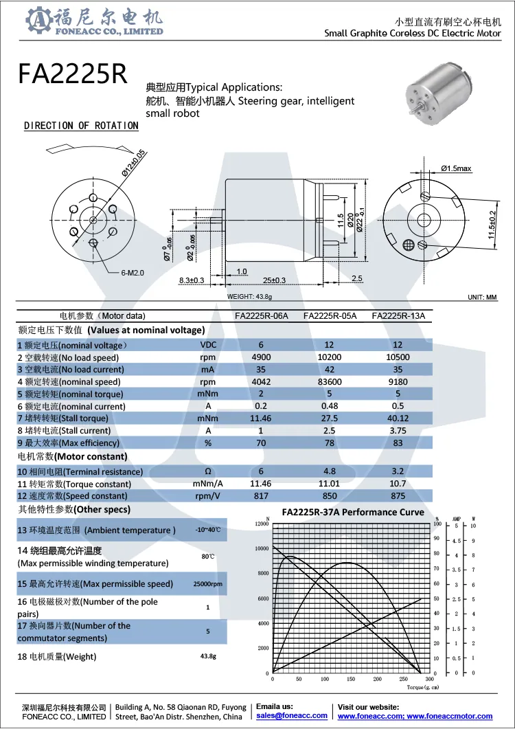 2225r 25 mm kernloser Mikrobürsten-DC-Elektromotor.webp